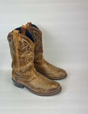 Double-H Boot Company DH1554 Blk ICE Work Western Square Toe Boots Men’s Sz 10D